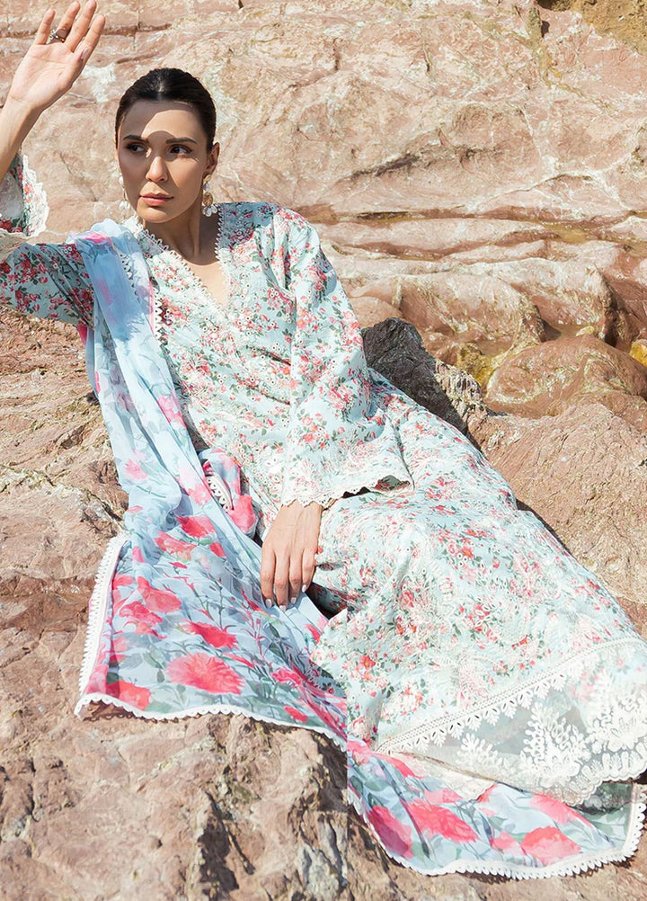 Summer Together by Afrozeh Embroidered Lawn Suit Unstitched 3 Piece AF24ST Topaz - Summer Collection