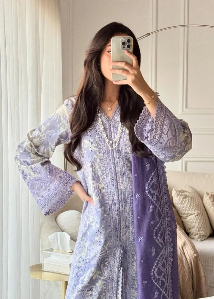 Summer Together by Afrozeh Embroidered Lawn Suit Unstitched 3 Piece AF24ST Wisteria - Summer Collection