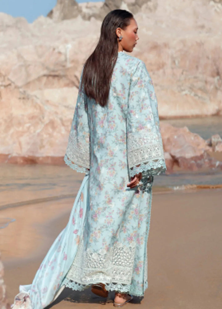 Summer Together by Afrozeh Embroidered Lawn Suits Unstitched 3 Piece AF25ST D-07 Aquamarine - Summer Collection