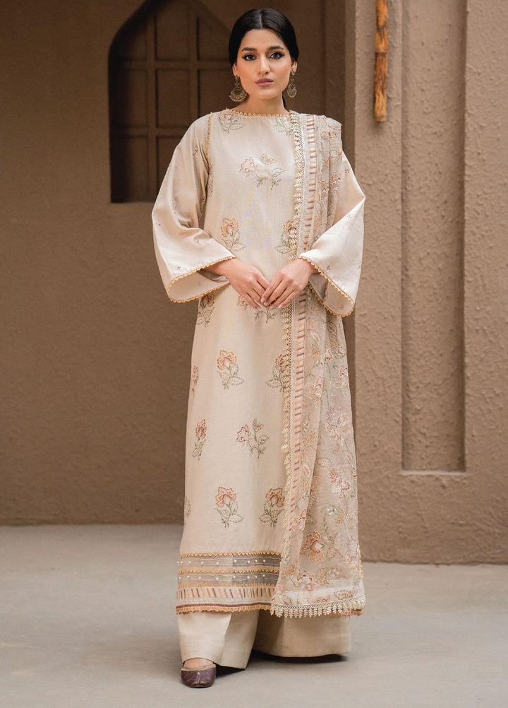 Surmai By Humdum Embroidered Lawn Suits Unstitched 3 Piece HD23S D-10 - Summer Collection