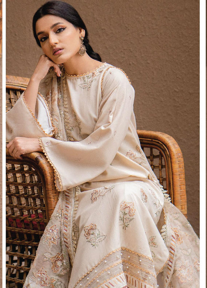 Surmai By Humdum Embroidered Lawn Suits Unstitched 3 Piece HD23S D-10 - Summer Collection