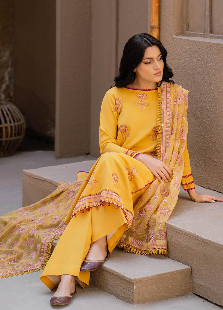 Surmai By Humdum Embroidered Lawn Suits Unstitched 3 Piece HD23S D-2 - Summer Collection