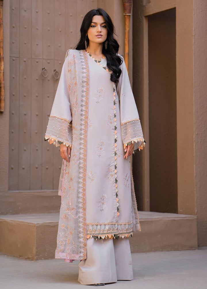 Surmai By Humdum Embroidered Lawn Suits Unstitched 3 Piece HD23S D-5 - Summer Collection