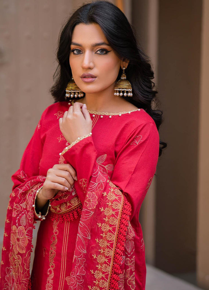 Surmai By Humdum Embroidered Lawn Suits Unstitched 3 Piece HD23S D-6 - Summer Collection