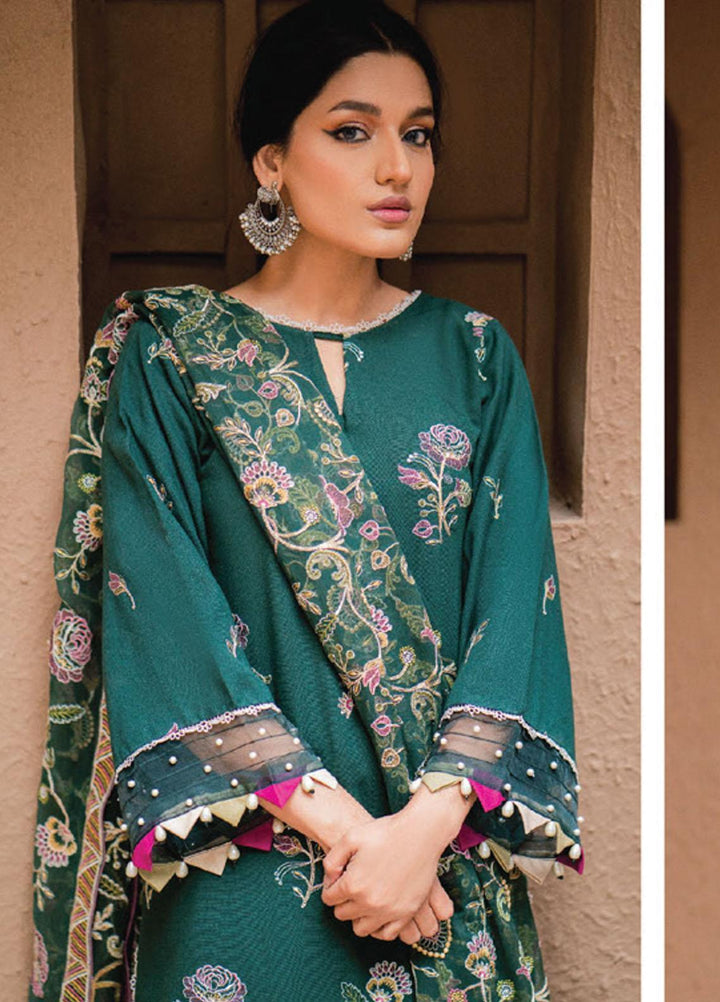 Surmai By Humdum Embroidered Lawn Suits Unstitched 3 Piece HD23S D-8 - Summer Collection