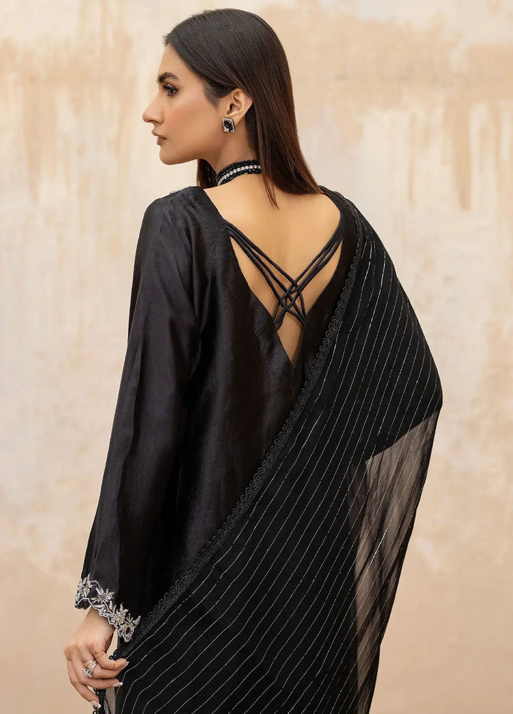 Syah Pret Embellished Tissue Silk 3 Piece Suit EST-013 SYAH