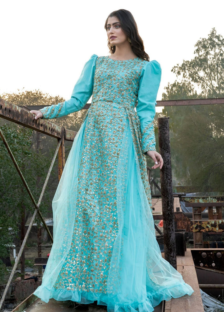 Syah Pret Western Suit Puffed Sleeves Gown