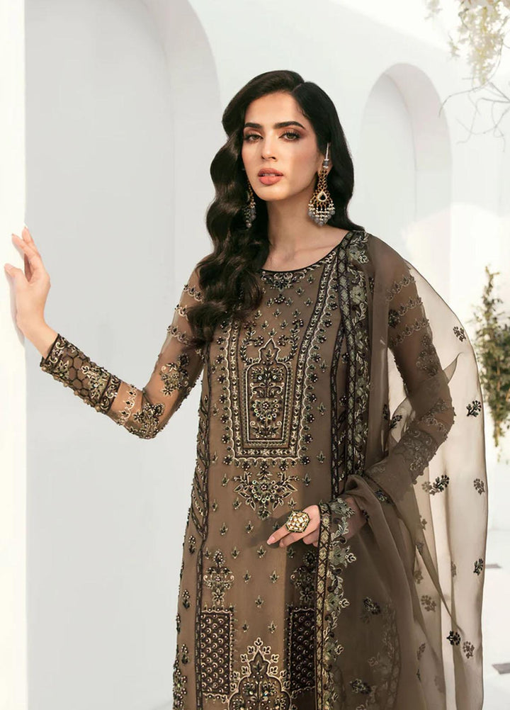 Sylvia By Akbar Aslam Embroidered Organza Suits Unstitched 4 Piece AA23S 1460 Nurre - Wedding Collection