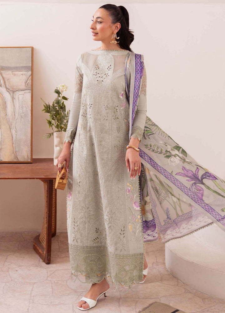 Symphony by Neeshay Embroidered Lawn Suits Unstitched 3 Piece NSH25SLL Olive - Summer Collection