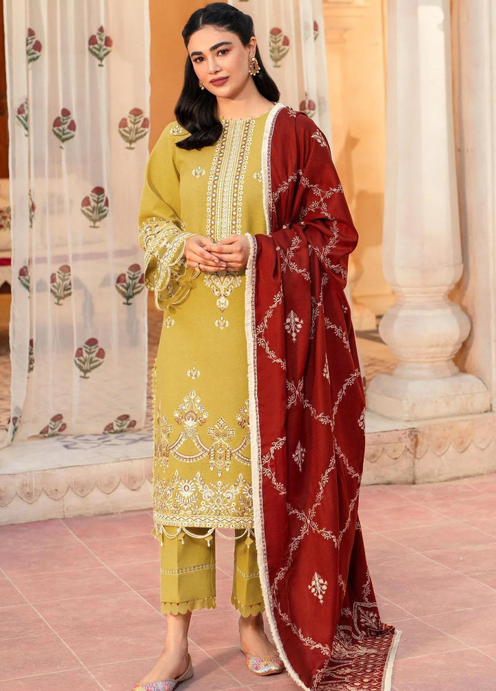 Taabeer By Seran Embroidered Khaddar Suits Unstitched 3 Piece SRN23T Falak - Luxury Collection