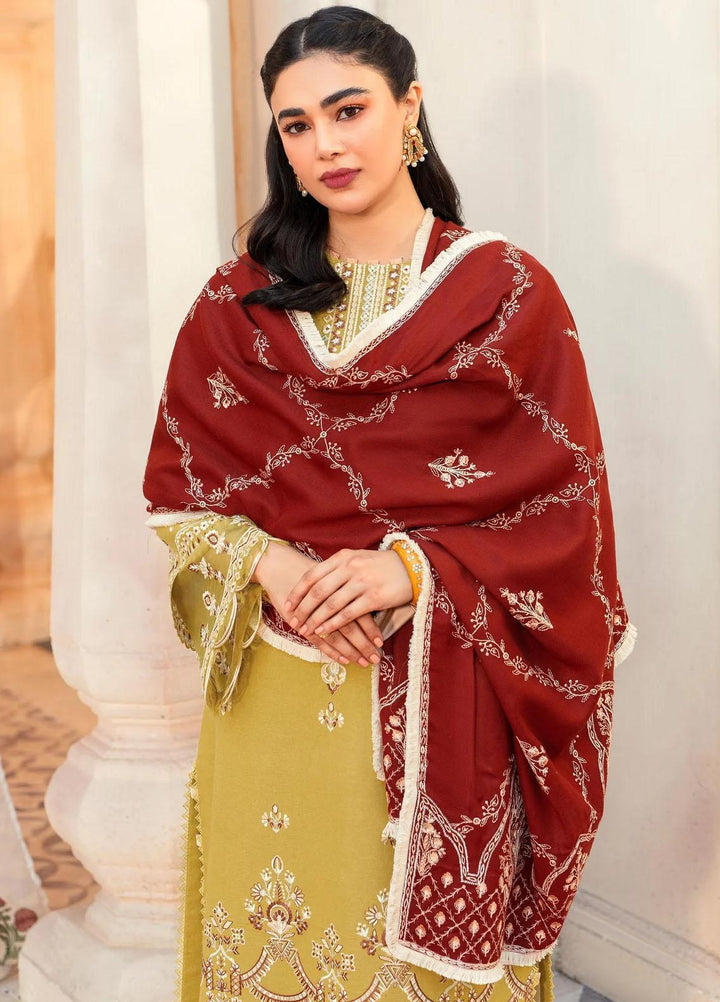 Taabeer By Seran Embroidered Khaddar Suits Unstitched 3 Piece SRN23T Falak - Luxury Collection