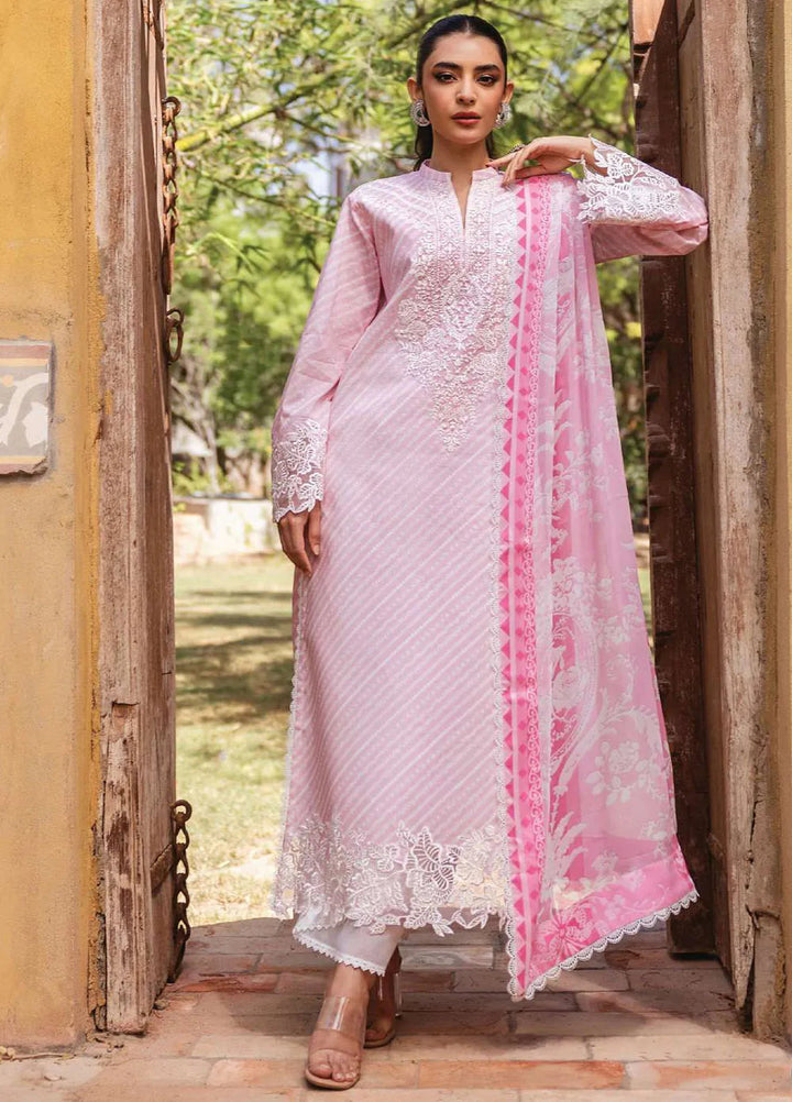 Tahra by Zainab Chottani Embroidered Lawn Suit Unstitched 3 Piece ZC24T 9A Ruhae - Summer Collection