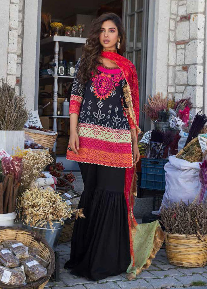 Tahra by Zainab Chottani Embroidered Lawn Suits Unstitched 3 Piece TZC21L 9A TRADITIONAL BLACK - Summer Collection