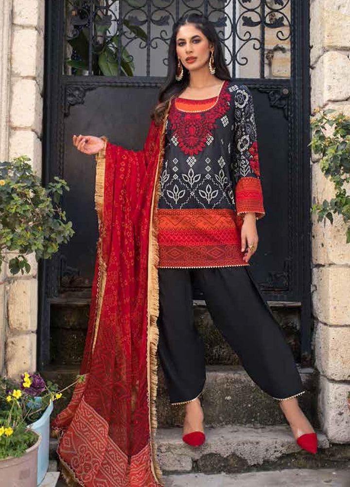 Tahra by Zainab Chottani Embroidered Lawn Suits Unstitched 3 Piece TZC21L 9B TRADITIONAL BLACK - Summer Collection
