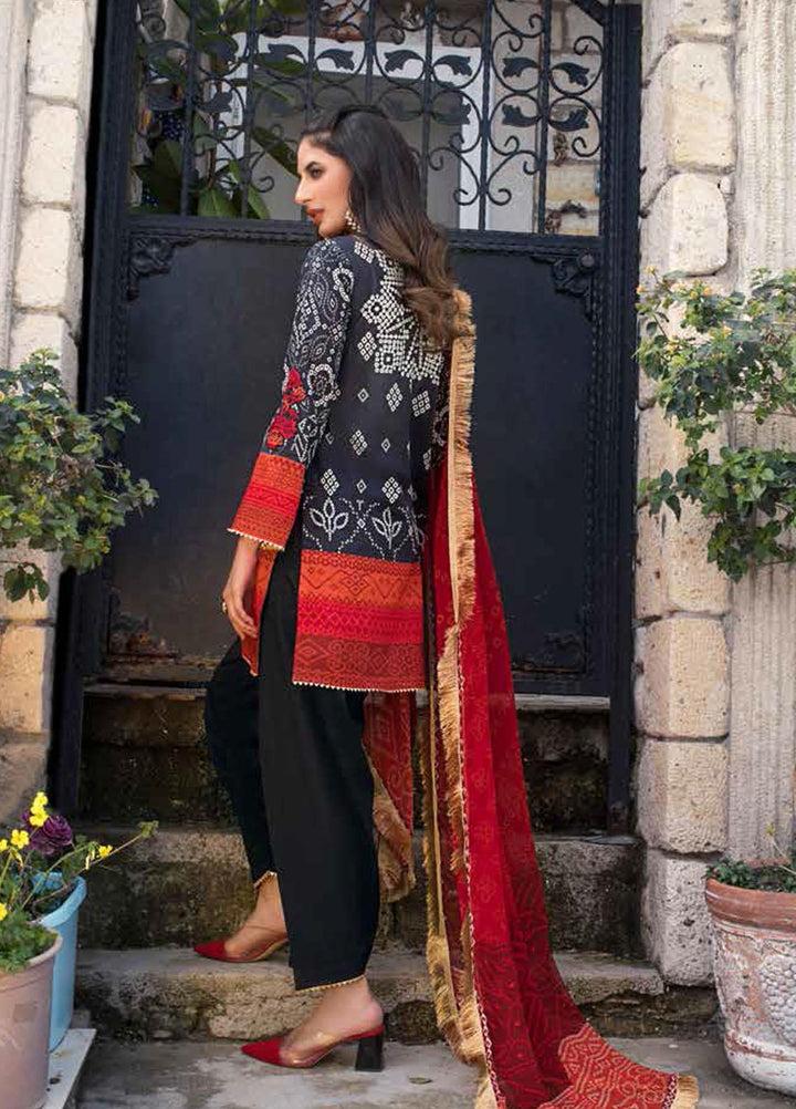 Tahra by Zainab Chottani Embroidered Lawn Suits Unstitched 3 Piece TZC21L 9B TRADITIONAL BLACK - Summer Collection