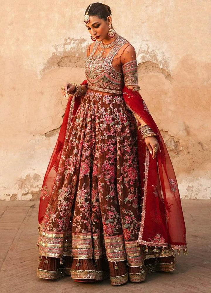 Tammam By Hussain Rehar Embroidered Net Suits Unstitched 3 Piece HRR23T Suhaag - Luxury Collection