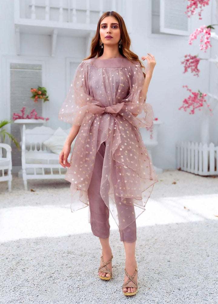 PSK Couture Pret Embroidered Tissue 2 Piece Suit CHERRY BLOSSOM