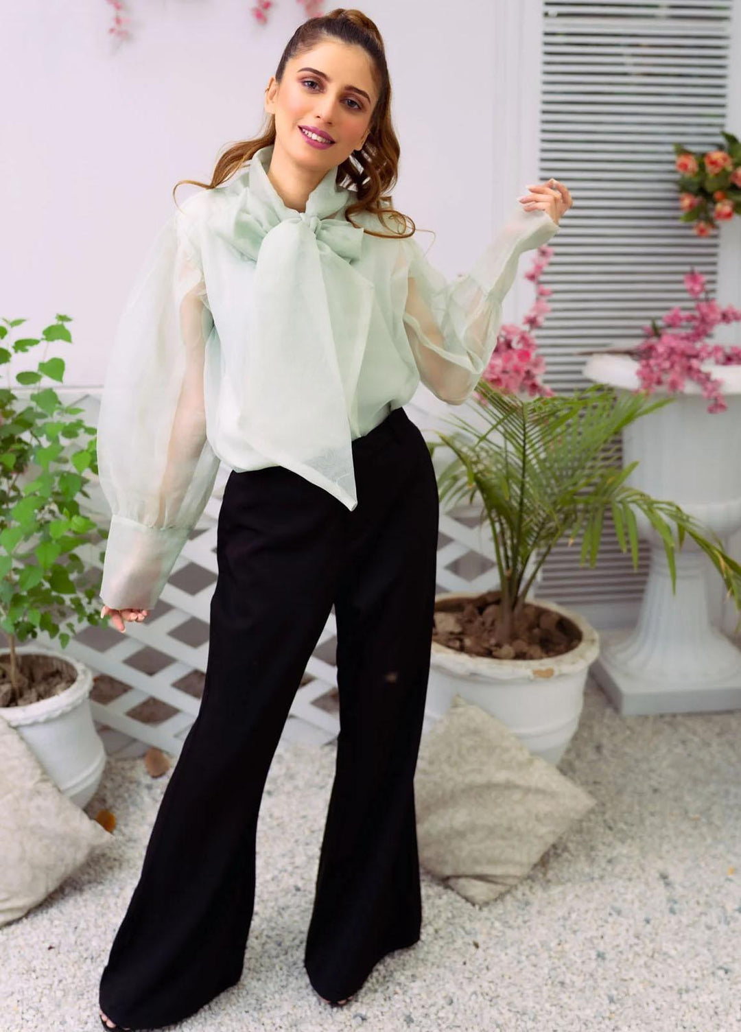 PSK Couture Pret Fancy Tissue 2 Piece Suit COOL MINT