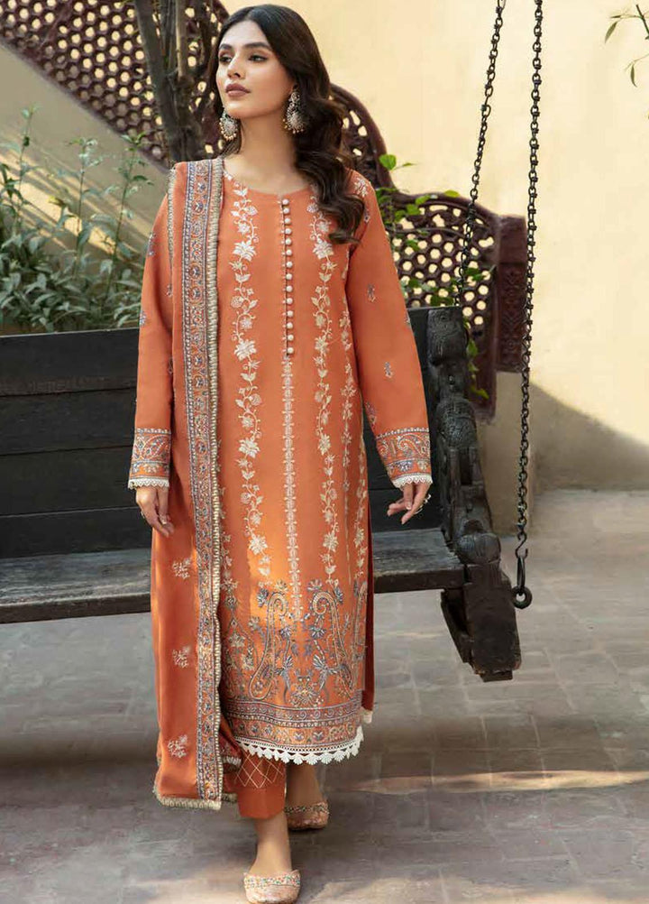 Tassawur By Florent Embroidered Karandi Suits Unstitched 3 Piece FL23T FL-5A - Winter Collection