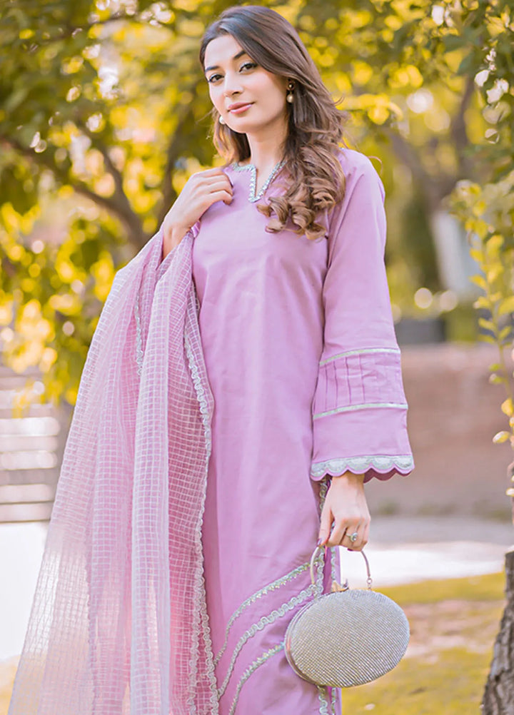 Tassawur Pret Embroidered 3 Piece Suit Mulberry Blue