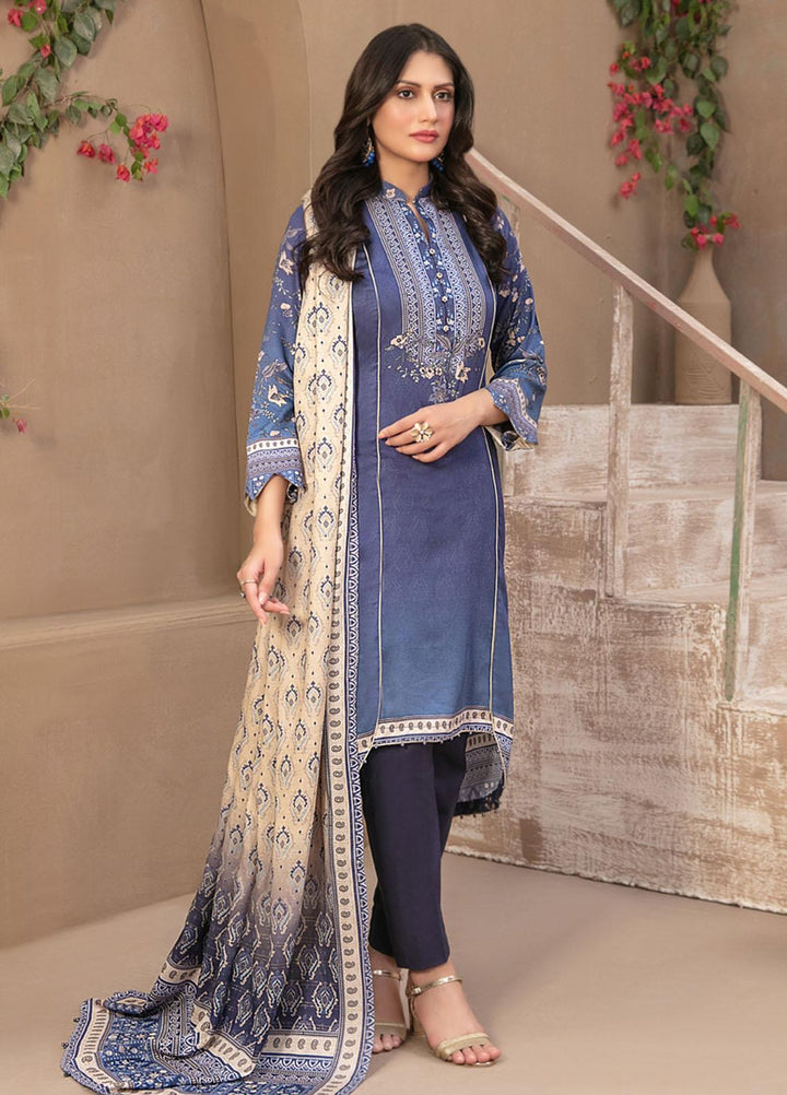 Tawakkal Fabrics Printed Satin Suits Unstitched 3 Piece TWF23ST D-9740 - Winter Collection