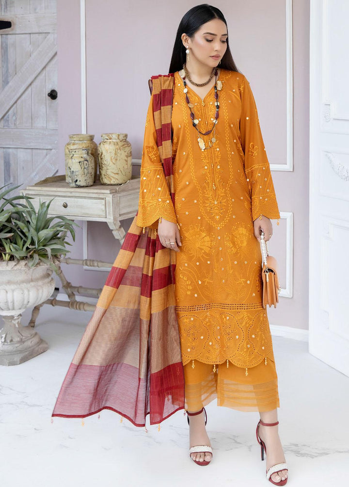 Tehzeeb By Riaz Arts Embroidered Lawn Suits Unstitched 3 Piece RA23-T3 TL-16 - Summer Collection