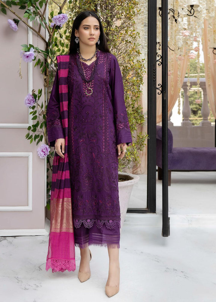 Tehzeeb By Riaz Arts Embroidered Lawn Suits Unstitched 3 Piece RA23-T3 TL-17 - Summer Collection