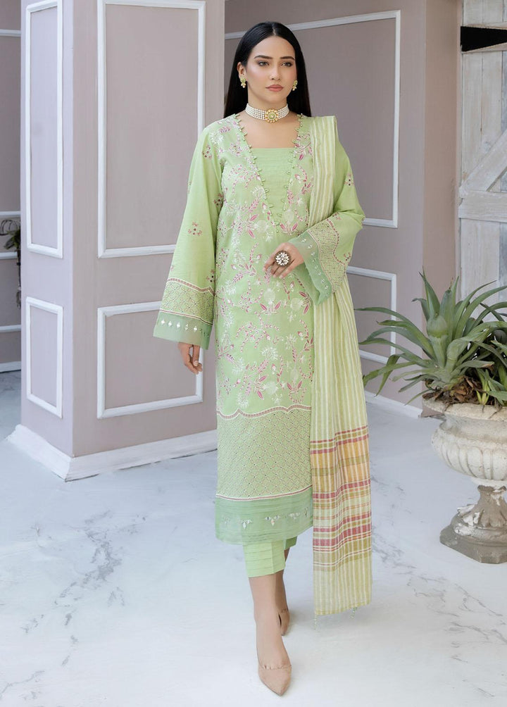 Tehzeeb By Riaz Arts Embroidered Lawn Suits Unstitched 3 Piece RA23-T3 TL-18 - Summer Collection