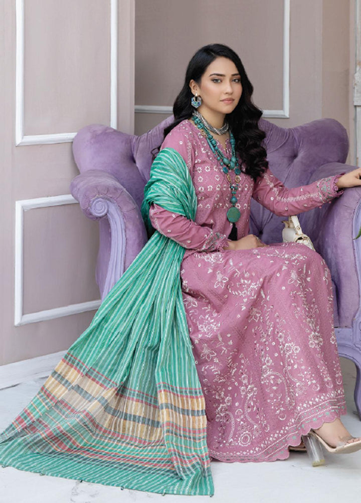 Tehzeeb By Riaz Arts Embroidered Lawn Suits Unstitched 3 Piece RA23-T3 TL-20 - Summer Collection