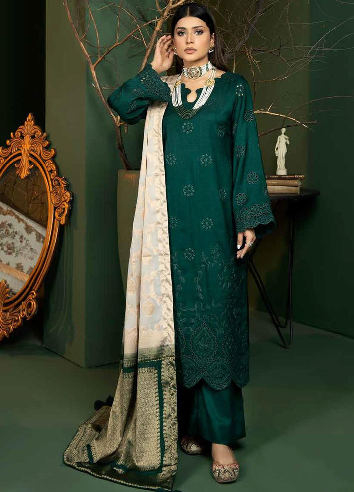 Tehzeeb by Riaz Arts Embroidered Leather Peach Suits Unstitched 3 Piece RA22TB TL-102 - Winter Collection