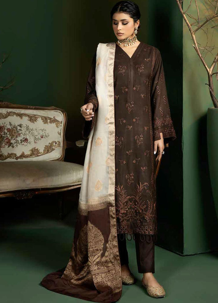 Tehzeeb by Riaz Arts Embroidered Leather Peach Suits Unstitched 3 Piece RA22TB TL-108 - Winter Collection