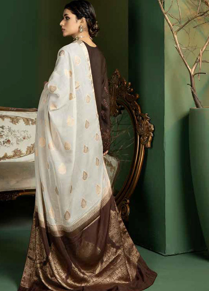 Tehzeeb by Riaz Arts Embroidered Leather Peach Suits Unstitched 3 Piece RA22TB TL-108 - Winter Collection