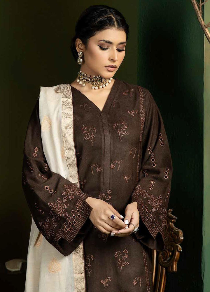 Tehzeeb by Riaz Arts Embroidered Leather Peach Suits Unstitched 3 Piece RA22TB TL-108 - Winter Collection