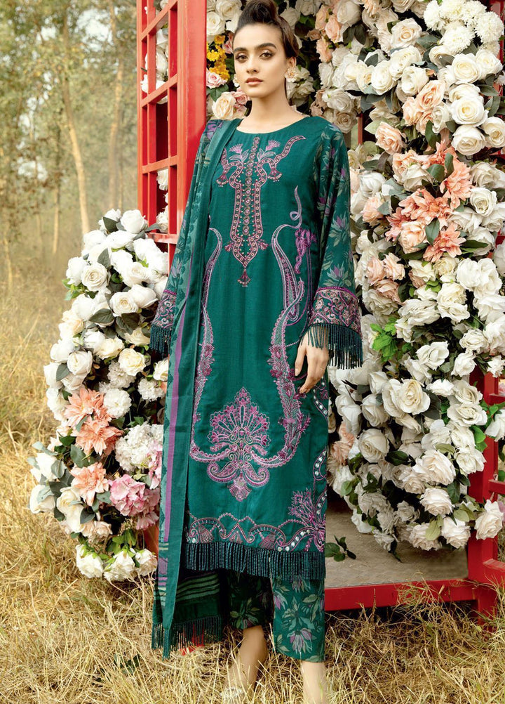 Tehzeeb by Riaz Arts Embroidered Leather Peach Suits Unstitched 3 Piece RA21TL LP-03 - Winter Collection