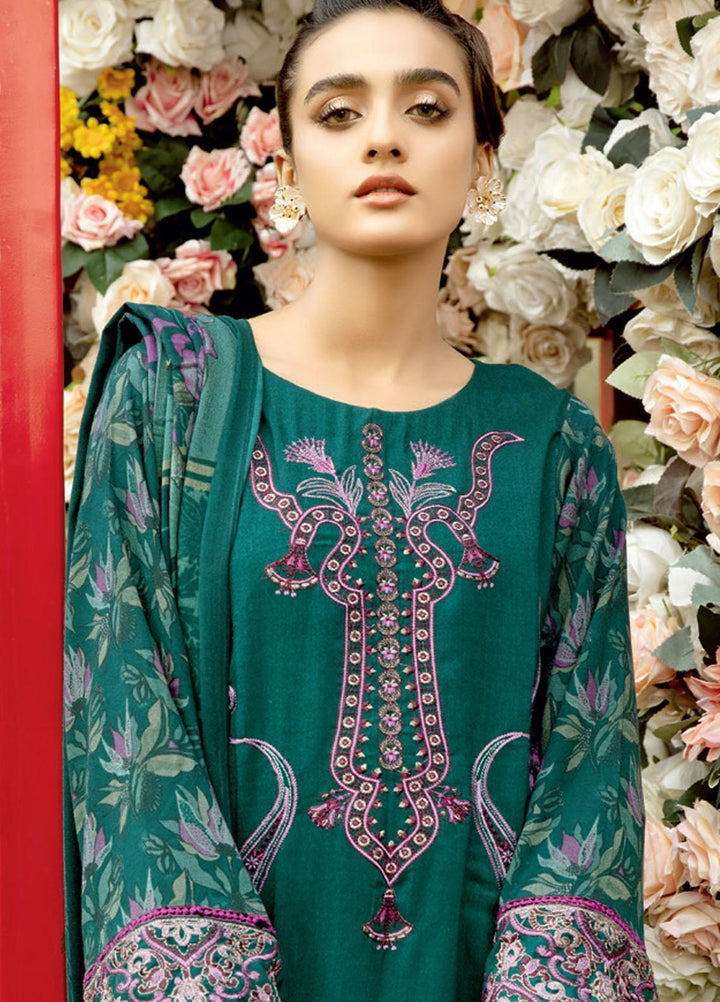 Tehzeeb by Riaz Arts Embroidered Leather Peach Suits Unstitched 3 Piece RA21TL LP-03 - Winter Collection