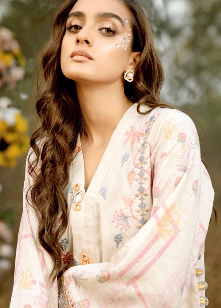 Tehzeeb by Riaz Arts Embroidered Leather Peach Suits Unstitched 3 Piece RA21TL LP-06 - Winter Collection