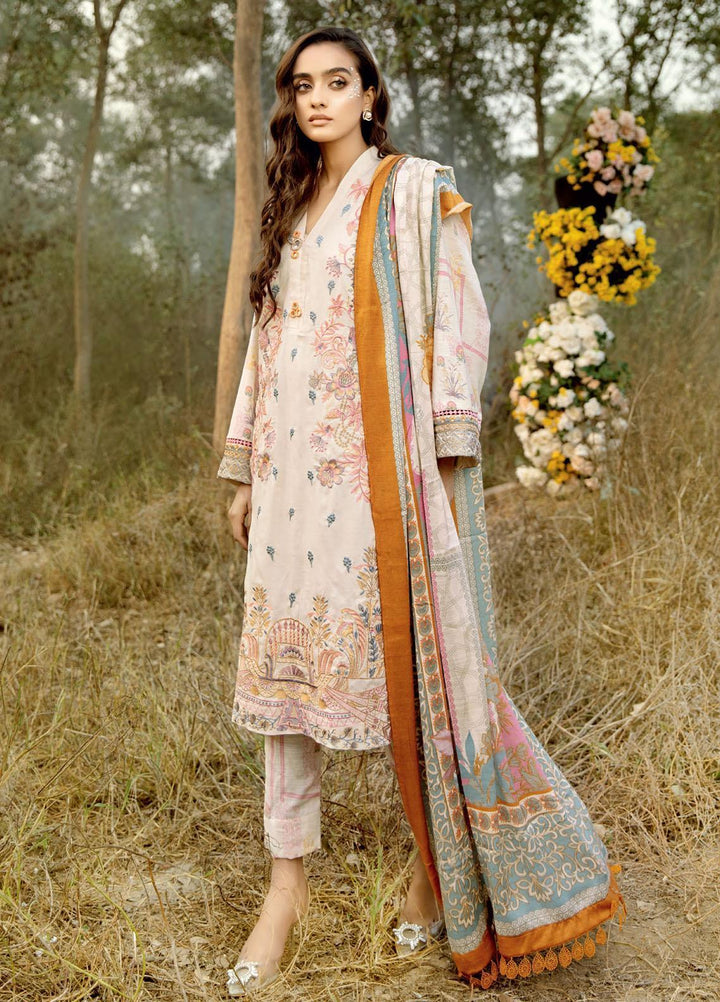 Tehzeeb by Riaz Arts Embroidered Leather Peach Suits Unstitched 3 Piece RA21TL LP-06 - Winter Collection