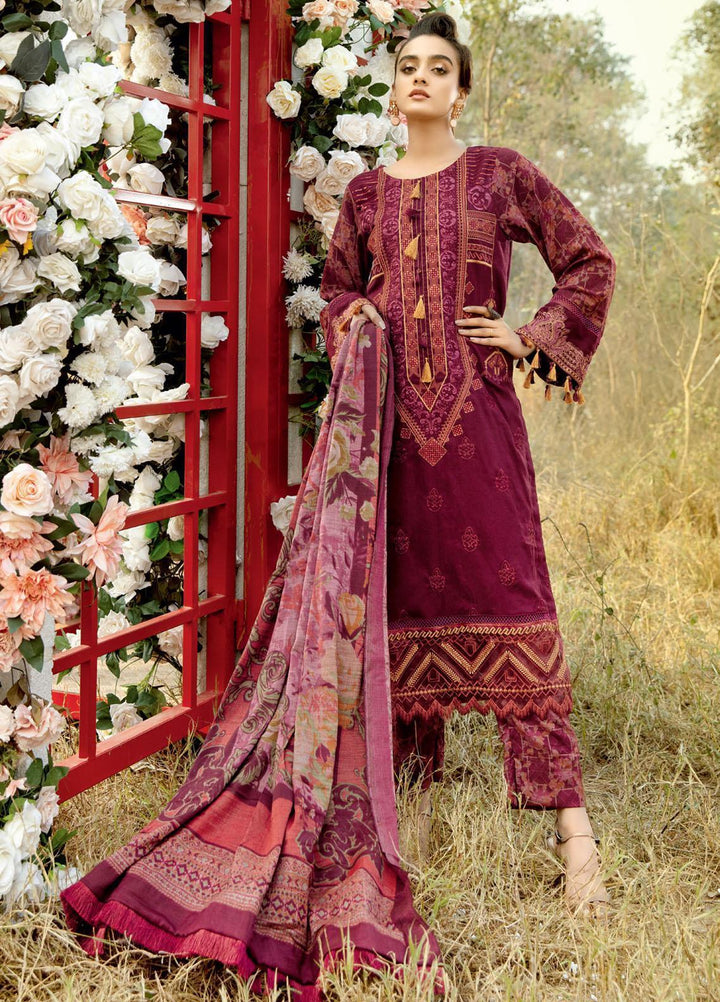 Tehzeeb by Riaz Arts Embroidered Leather Peach Suits Unstitched 3 Piece RA21TL LP-09 - Winter Collection