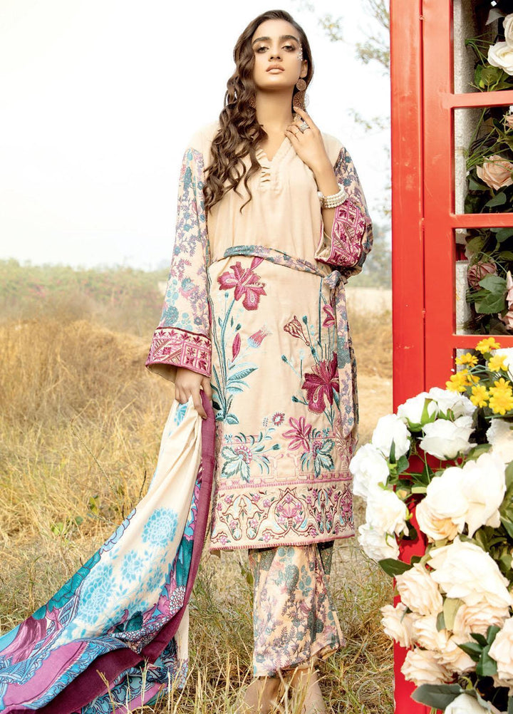 Tehzeeb by Riaz Arts Embroidered Leather Peach Suits Unstitched 3 Piece RA21TL LP-10 - Winter Collection
