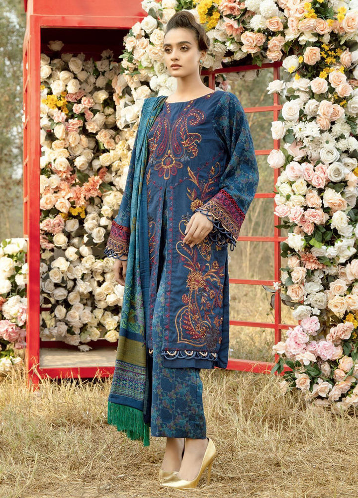 Tehzeeb by Riaz Arts Embroidered Leather Peach Suits Unstitched 3 Piece RA21TL LP-11 - Winter Collection