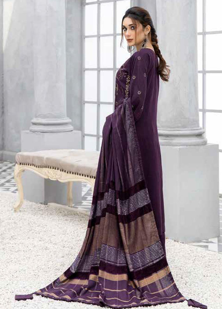 Tehzeeb By Riaz Arts Embroidered Leather Peach Suits Unstitched 3 Piece RA22TL5 TL-122 - Winter Collection