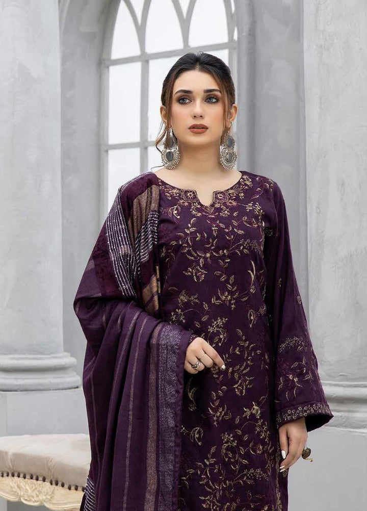 Tehzeeb By Riaz Arts Embroidered Leather Peach Suits Unstitched 3 Piece RA22TL5 TL-122 - Winter Collection