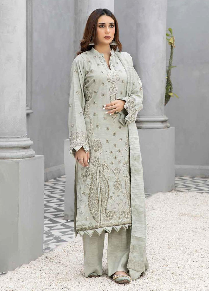 Tehzeeb By Riaz Arts Embroidered Leather Peach Suits Unstitched 3 Piece RA22TL5 TL-126 - Winter Collection
