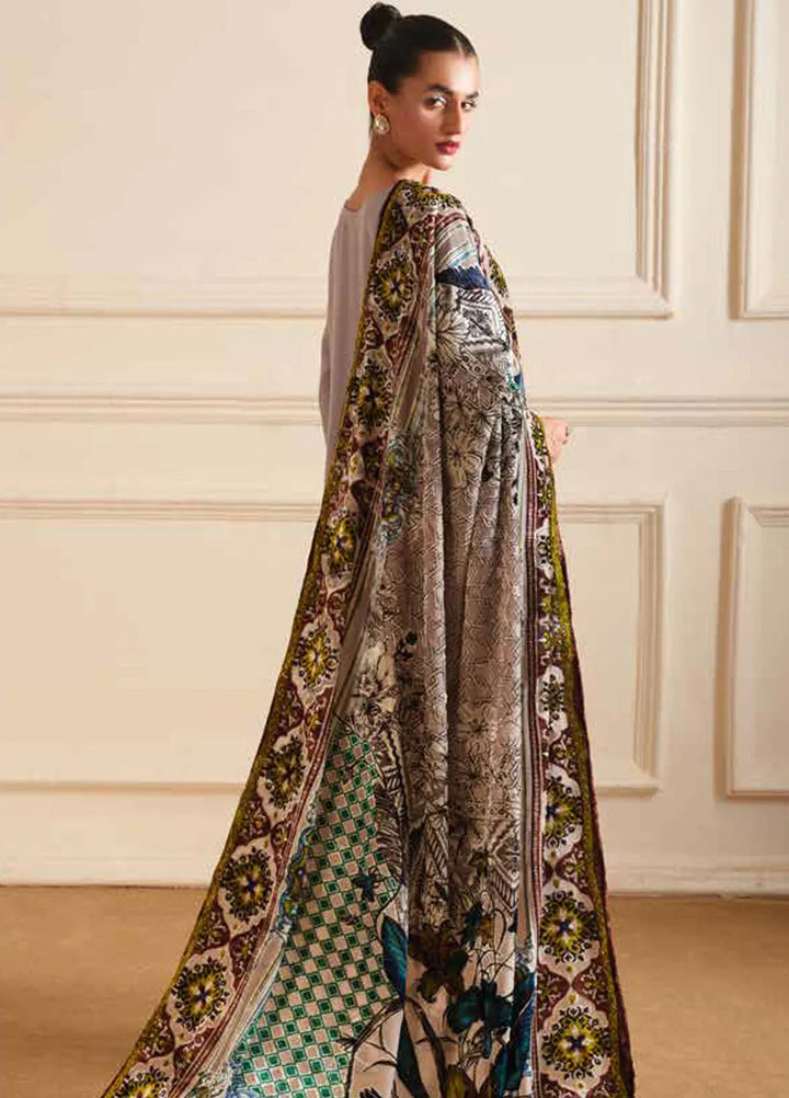 Tehzeeb By Riaz Arts Embroidered Leather Peach Suit Unstitched 3 Piece RA24TE TL-309 - Winter Collection