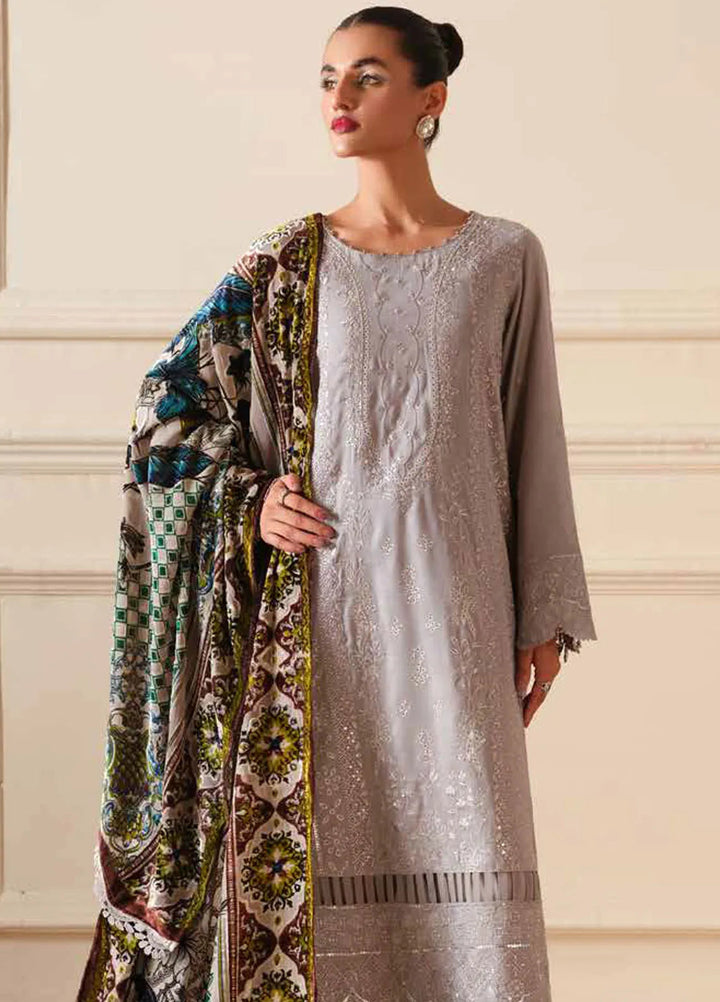 Tehzeeb By Riaz Arts Embroidered Leather Peach Suit Unstitched 3 Piece RA24TE TL-309 - Winter Collection