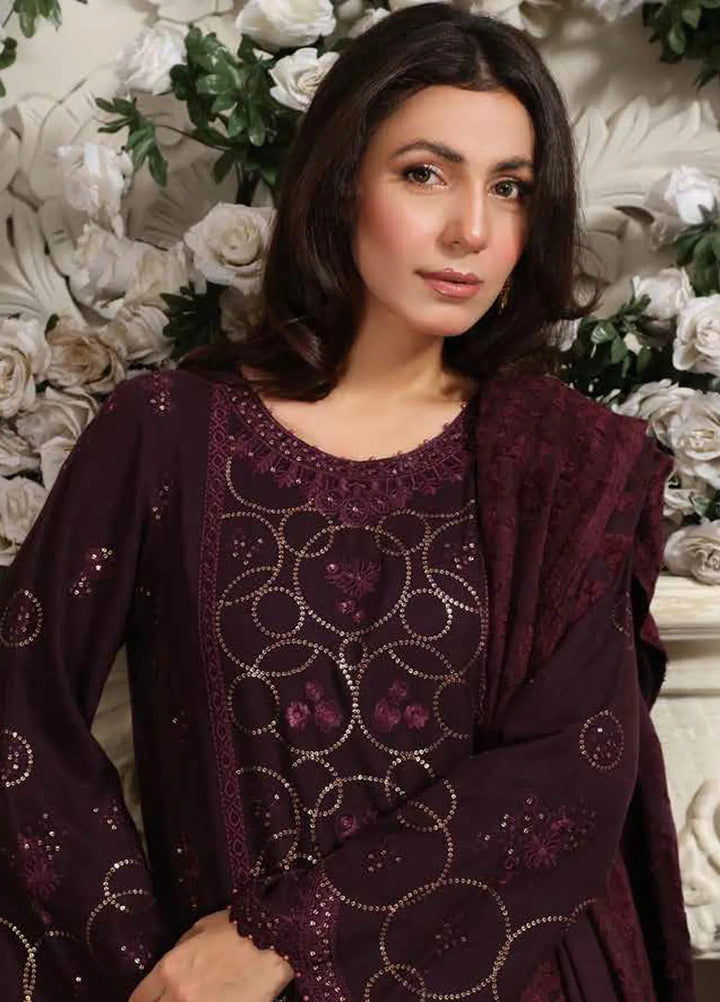 Tehzeeb by Riaz Arts Embroidered Leather Peach Suit Unstitched 3 Piece RA24TLW TL-295 - Winter Collection