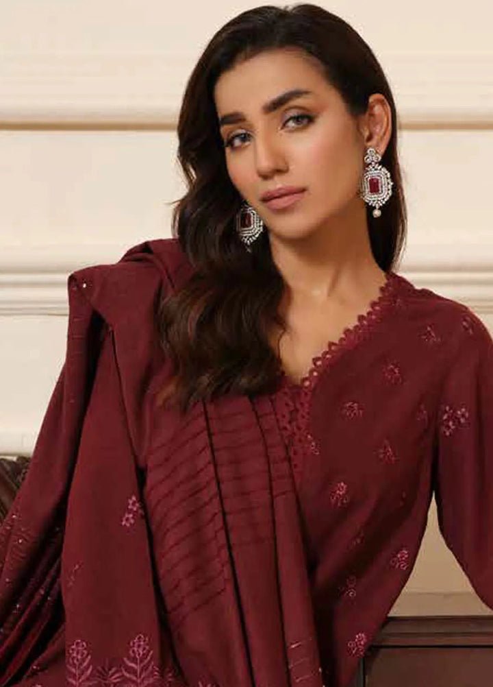 Tehzeeb By Riaz Arts Embroidered Leather Peach Suit Unstitched 3 Piece RA24TW TL-266 - Winter Collection