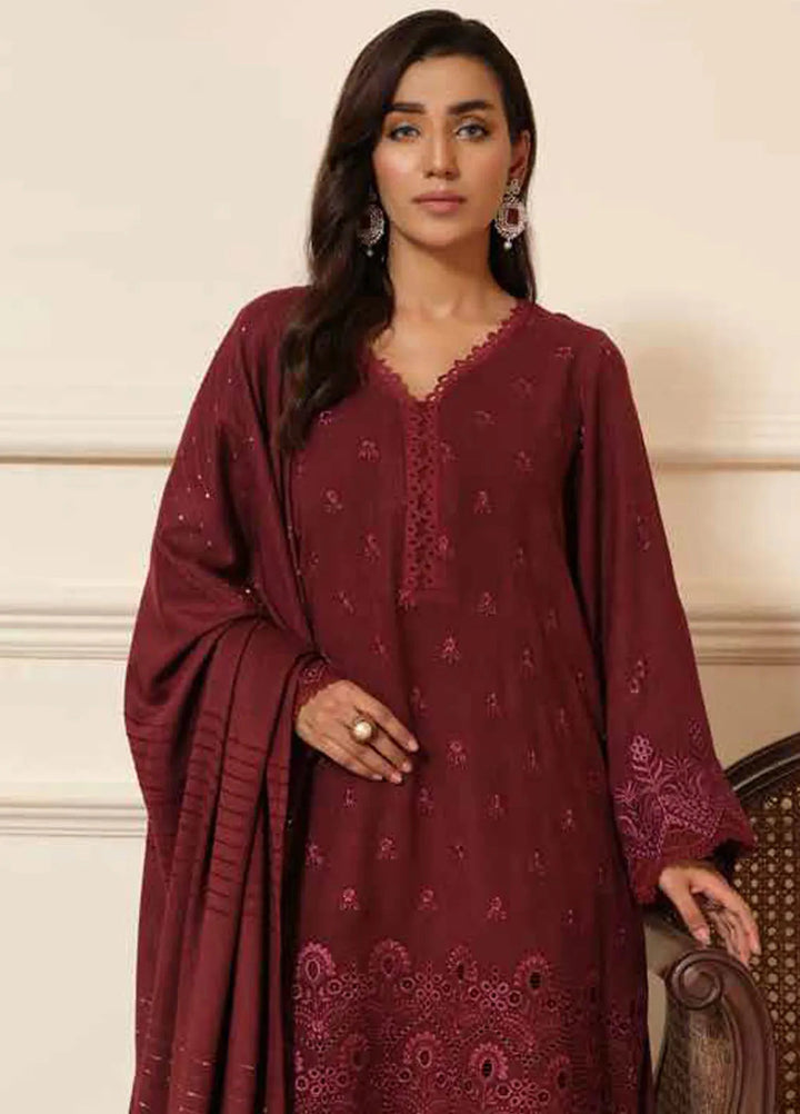 Tehzeeb By Riaz Arts Embroidered Leather Peach Suit Unstitched 3 Piece RA24TW TL-266 - Winter Collection