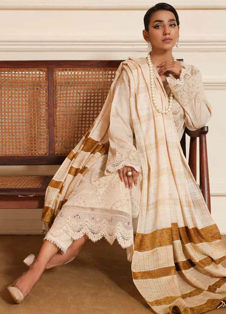 Tehzeeb By Riaz Arts Embroidered Leather Peach Suit Unstitched 3 Piece RA24TW TL-272 - Winter Collection