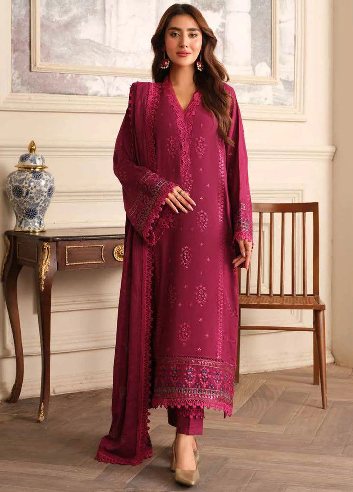 Tehzeeb By Riaz Arts Embroidered Leather Peach Suit Unstitched 3 Piece RA24W TL-278 - Winter Collection